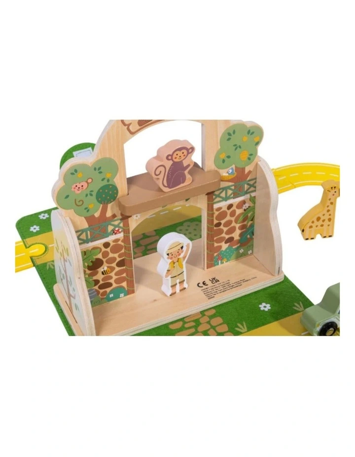 Tooky Toy Portable Wooden Felt Zoo Playset Toddler Kids Toy 18 Months Plus image 3