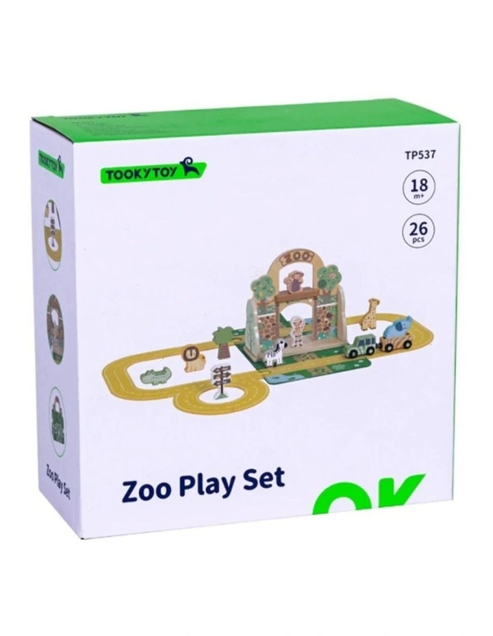 Tooky Toy Portable Wooden Felt Zoo Playset Toddler Kids Toy 18 Months Plus image 5