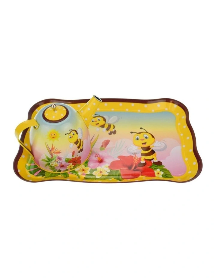 15pc Kaper Kidz Bee Tin Tea Set Kids Pretend Play Toy 3 Years Plus image 3