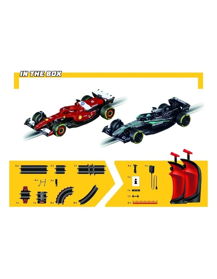 Carrera 5.3m Formula Track Attack Wireless McLaren Mercedes Slot Car Set image 3