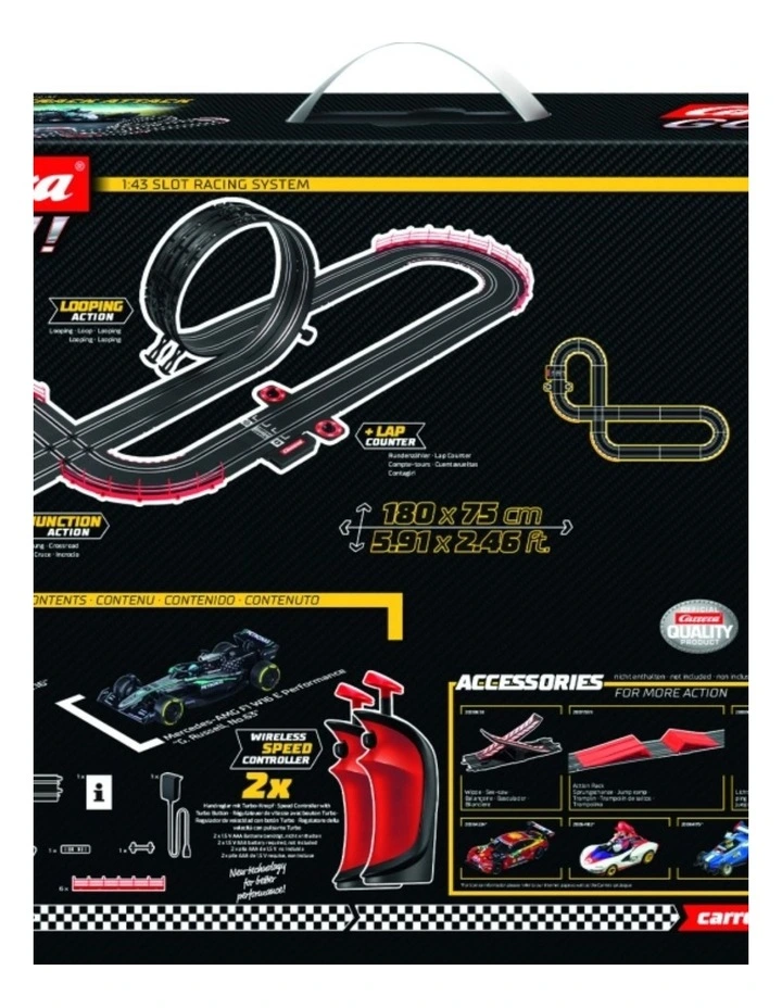 Carrera 5.3m Formula Track Attack Wireless McLaren Mercedes Slot Car Set image 4