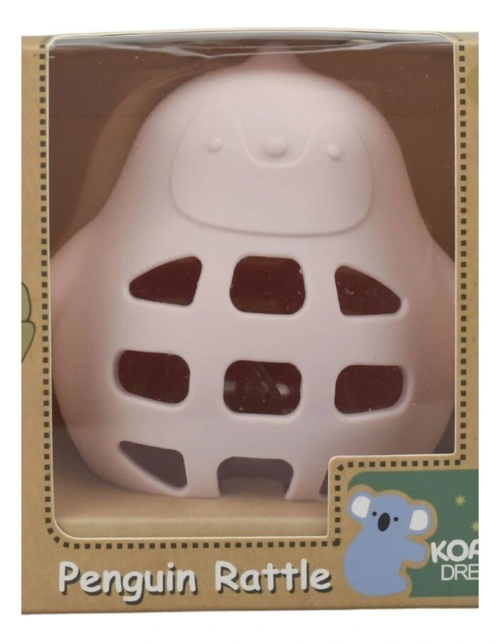Koala Dream Silicone Penguin Baby Rattle Pink Sensory Toy 0m image 2