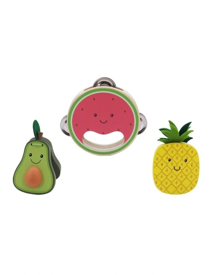3pc Kaper Kidz Wooden Fruits Kids Toddler Musical Toys Set 18 Months Plus image 3