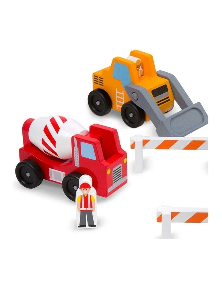 Melissa & Doug Construction Vehicle Set Wooden Toy With Figures Kids 2y image 3