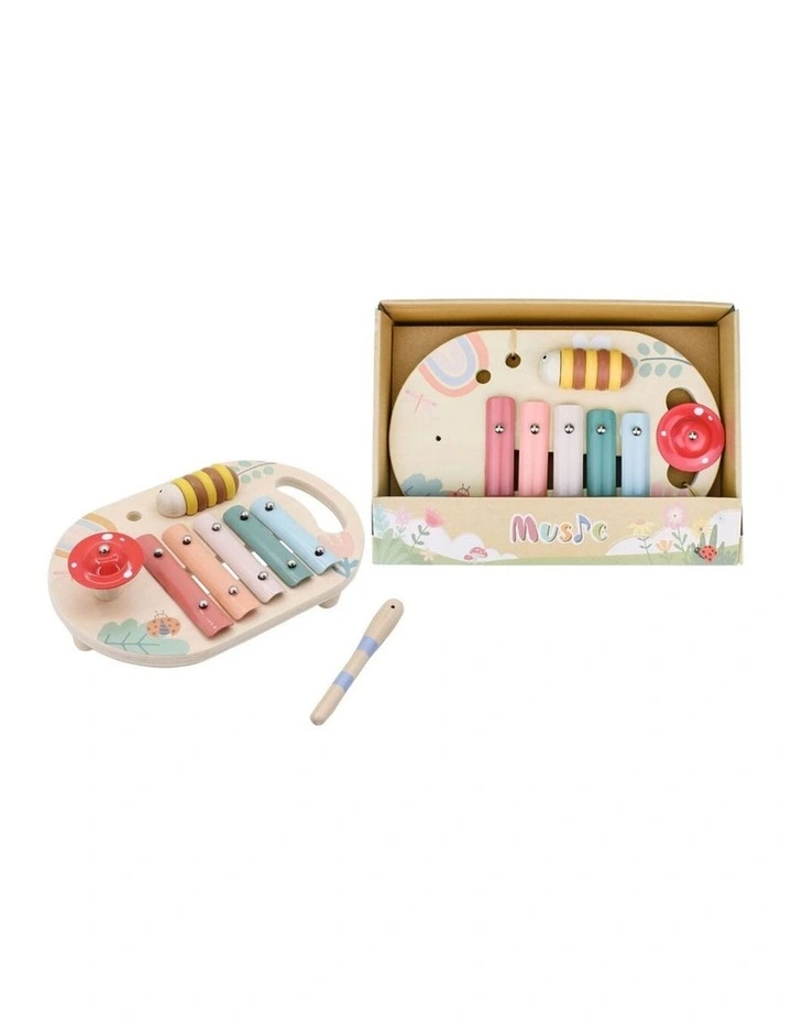 3pc Kaper Kidz Wooden Spring Insect Music Table Toy 18m image 3