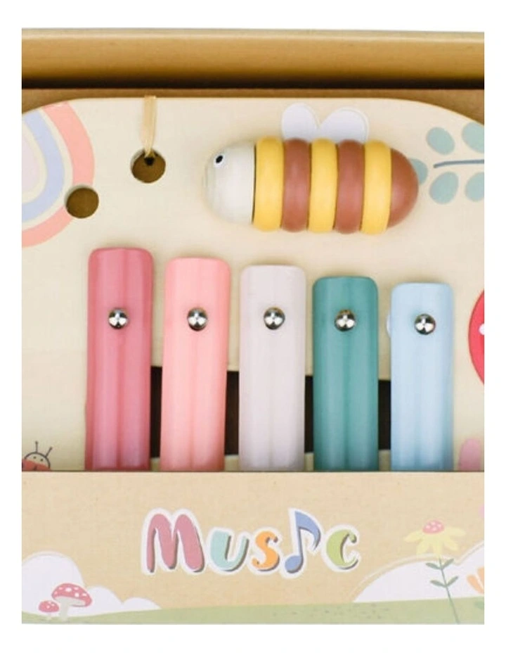 3pc Kaper Kidz Wooden Spring Insect Music Table Toy 18m image 4