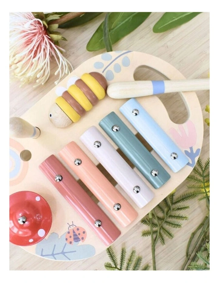 3pc Kaper Kidz Wooden Spring Insect Music Table Toy 18m image 6