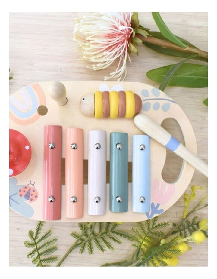 3pc Kaper Kidz Wooden Spring Insect Music Table Toy 18m image 7