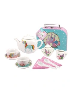 Kaper Kidz Unicorn Porcelain Tea Set 13 Piece Childrens Pretend Play 3 Plus