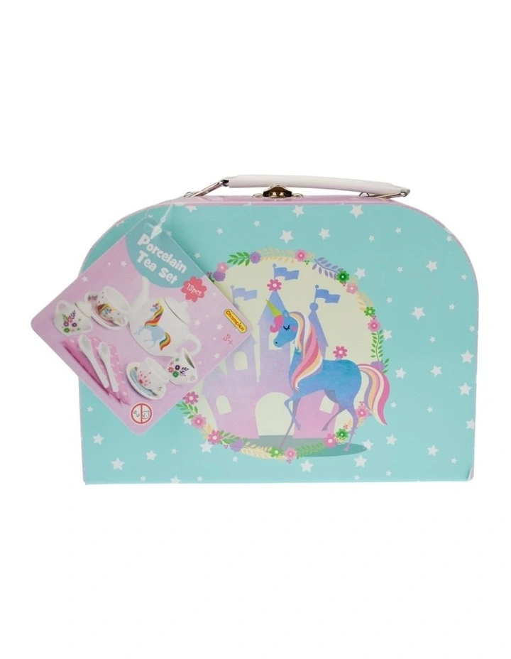 Kaper Kidz Unicorn Porcelain Tea Set 13 Piece Childrens Pretend Play 3 Plus image 2