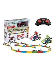 Carrera Mario Kart Table Top Racing Set 2.4GHz Remote Mario & Luigi 6y