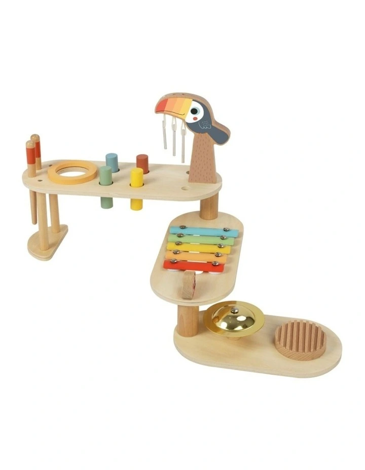 Tooky Toy Kids Play Folding Music Stage Wooden Musical Activity Bench 3y image 3