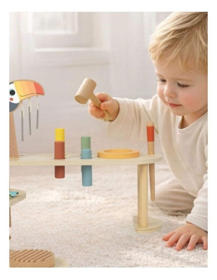 Tooky Toy Kids Play Folding Music Stage Wooden Musical Activity Bench 3y image 4