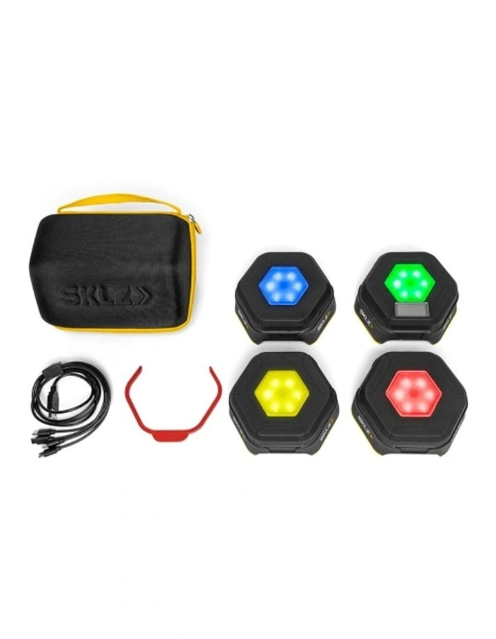 4pc SKLZ Reactive Flash Agility Training Equipment LED Pods Multicoloured image 3