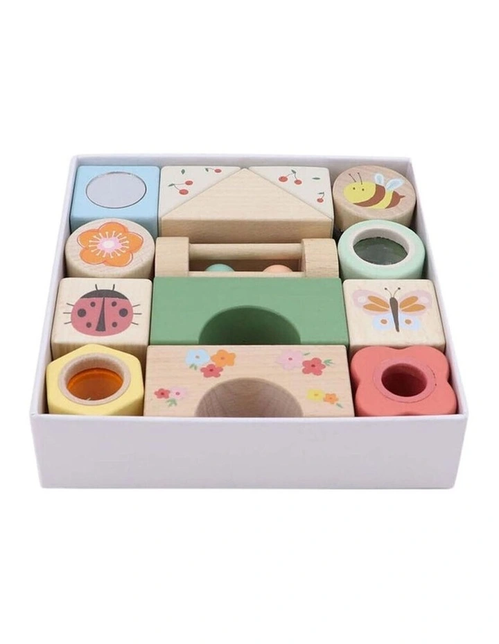 Kaper Kidz 14pc Wooden Spring Insect Activity Blocks Sensory Toy 12 Months image 2