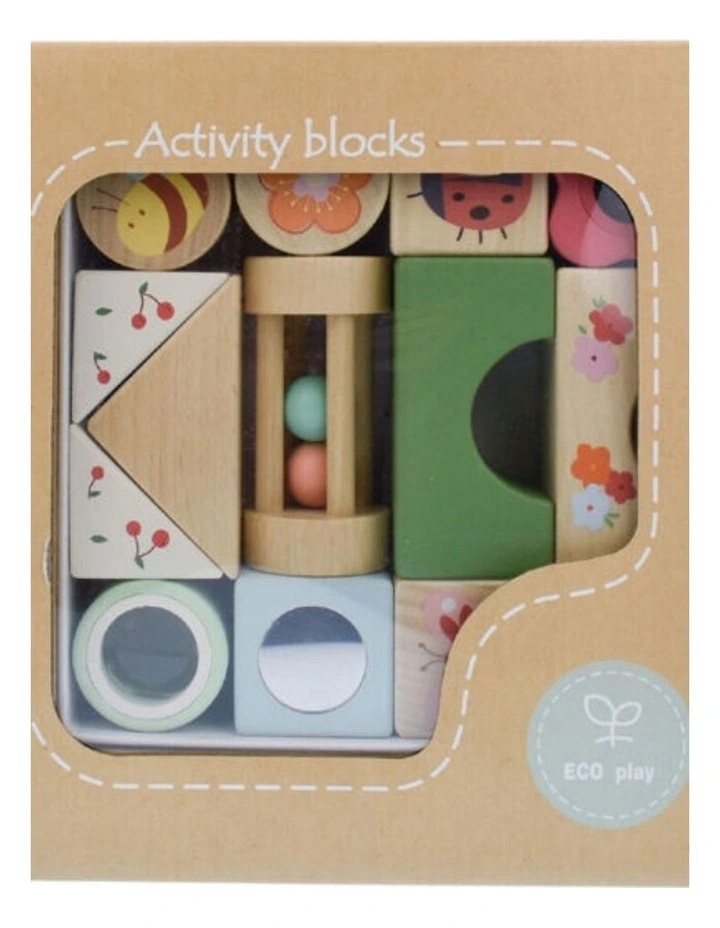 Kaper Kidz 14pc Wooden Spring Insect Activity Blocks Sensory Toy 12 Months image 3