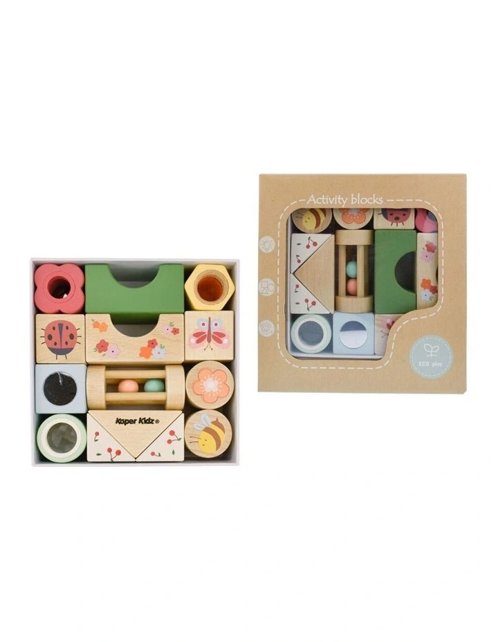 Kaper Kidz 14pc Wooden Spring Insect Activity Blocks Sensory Toy 12 Months image 5