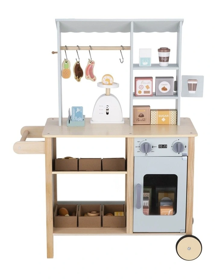 Tooky Toy Wooden Grocery Store Play Set Educational Pretend Kids 3y image 2