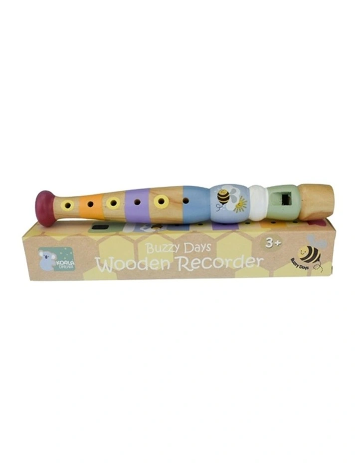 Koala Dream Buzzy Days Bee Wood Rainbow Recorder Musical Toy 3y image 1