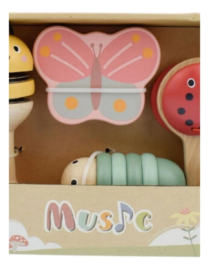 4pc Kaper Kidz Wooden Spring Insect Music Set Kids Toy 18m image 4