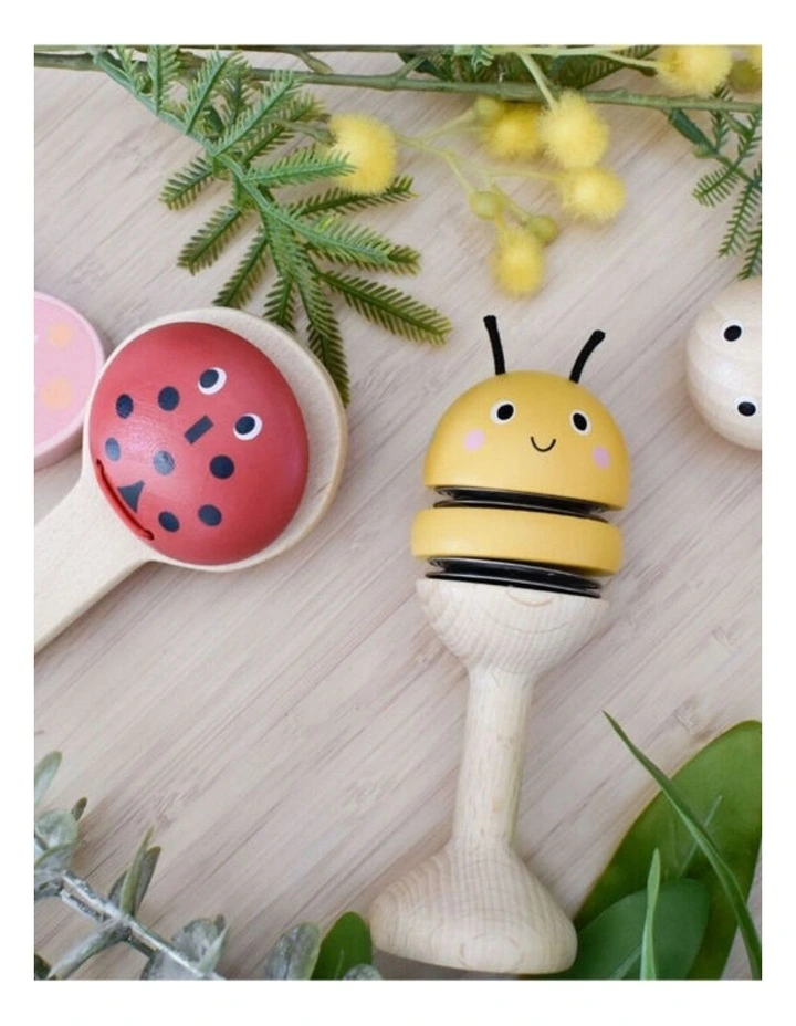 4pc Kaper Kidz Wooden Spring Insect Music Set Kids Toy 18m image 6