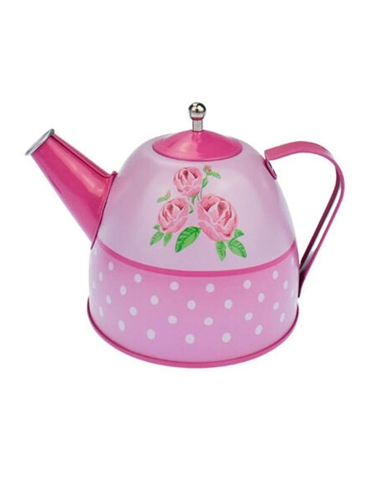 18pc Kaper Kidz Rose Tin Tea Set with Picnic Basket Kids Toy 3y  image 6