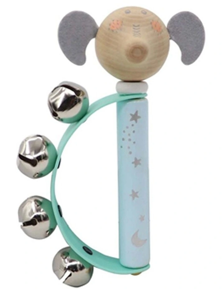 Kaper Kidz Calm Breezy Animal Wooden Hand Bell Toy Baby Rattle 0 Assorted image 1