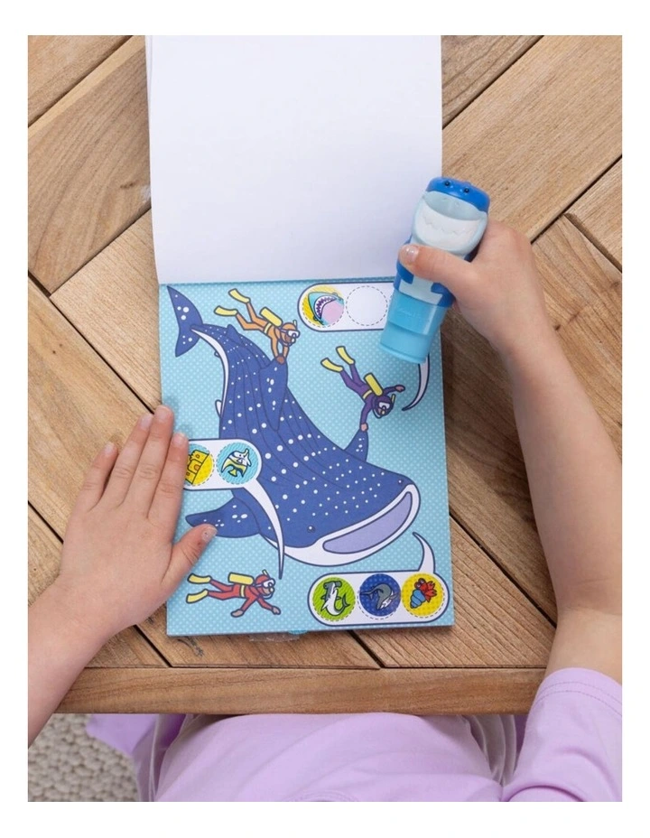 Melissa & Doug Sticker WOW! Activity Pad Stamper Set Shark Kids Toy 3y  image 3
