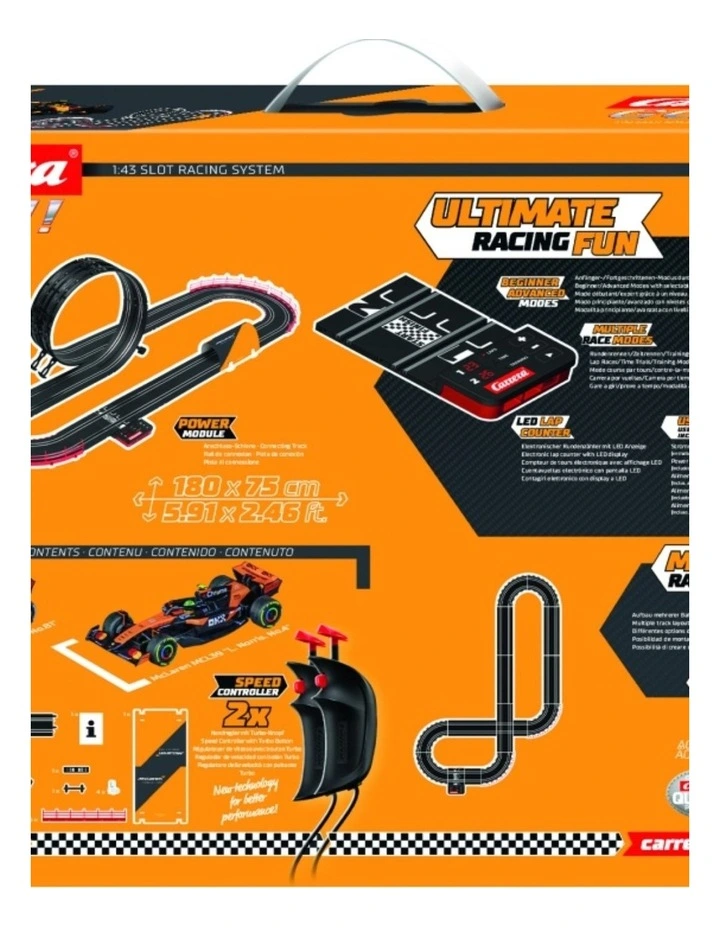 Carrera McLaren Racing 5.3m Track Slot Car Set With Electronic Lap Counter image 4