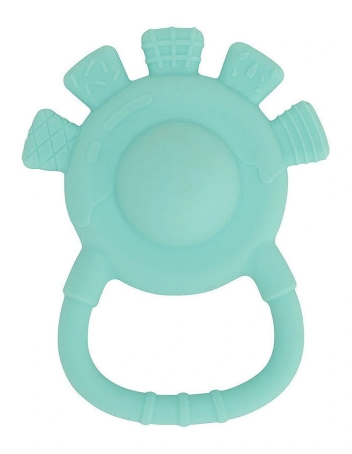 2pc Annabel Trends Silicone Hand Rattle Teether Baby Toy Set Aqua image 2