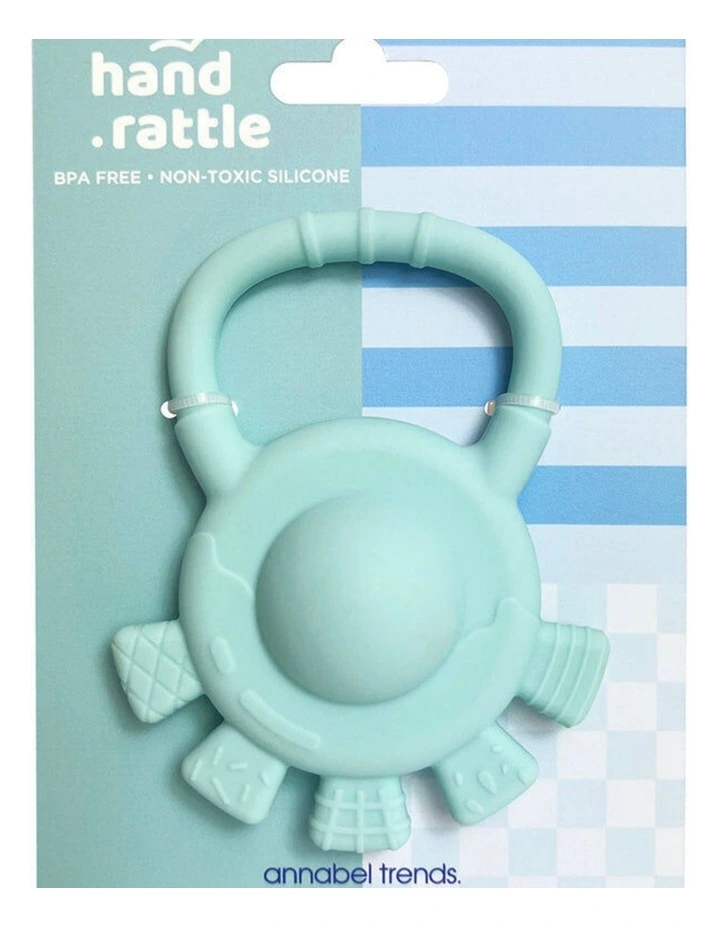 2pc Annabel Trends Silicone Hand Rattle Teether Baby Toy Set Aqua image 4