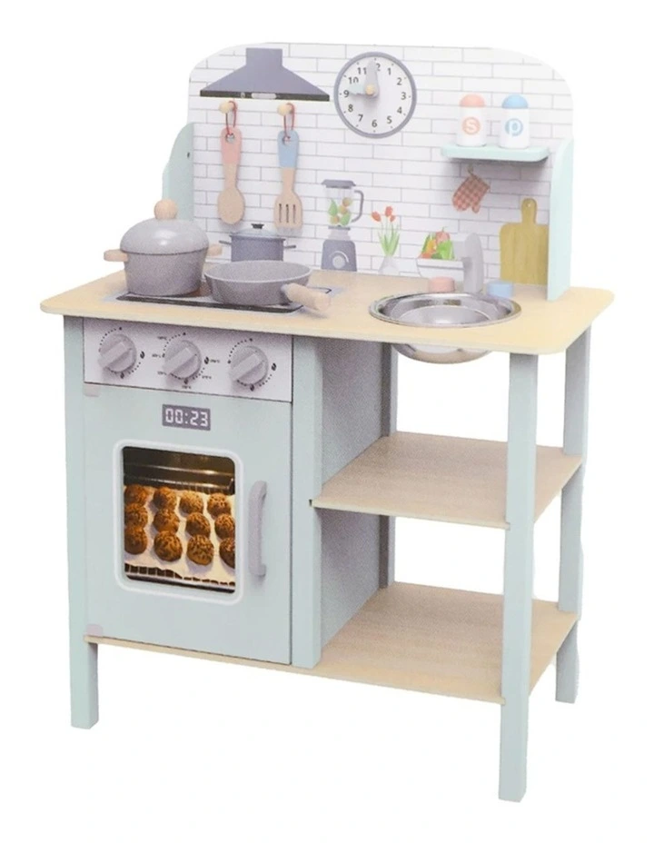 Tooky Toy Wooden Kids Pretend Play Kitchen Set With Utensils And Cookware 3 image 1