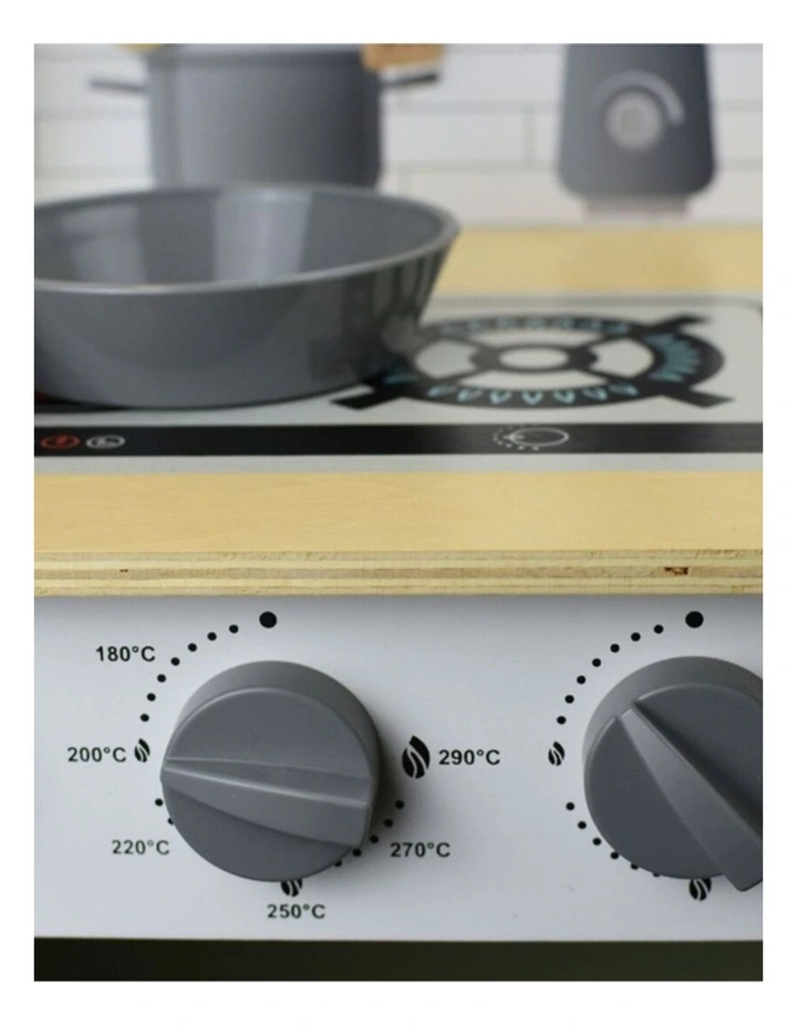 Tooky Toy Wooden Kids Pretend Play Kitchen Set With Utensils And Cookware 3 image 5