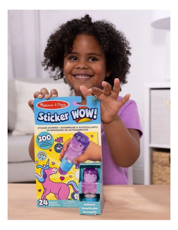 Melissa & Doug Sticker WOW! Activity Set Purple Unicorn Kids Toy 3y  image 2