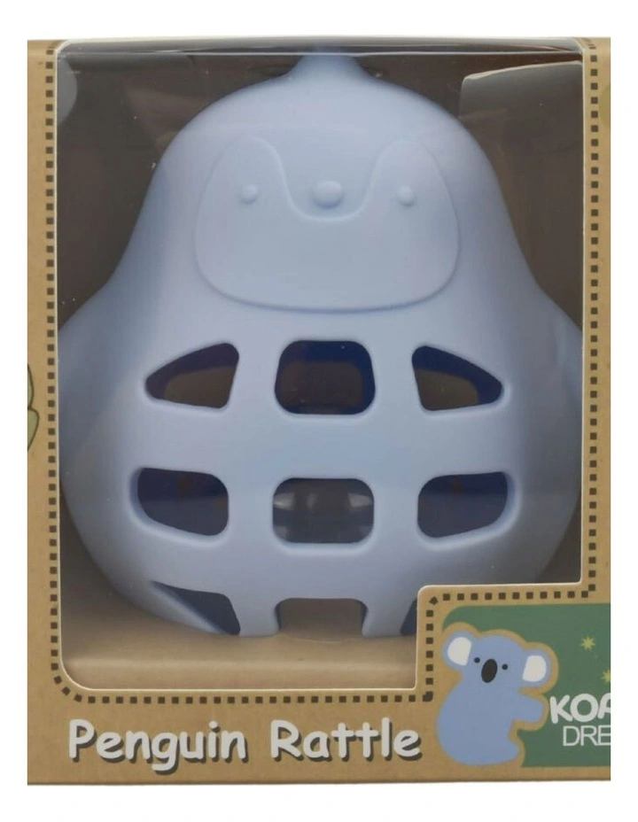 Koala Dream Silicone Penguin Kids Rattle Blue 0m Sensory Toy for Babies image 2