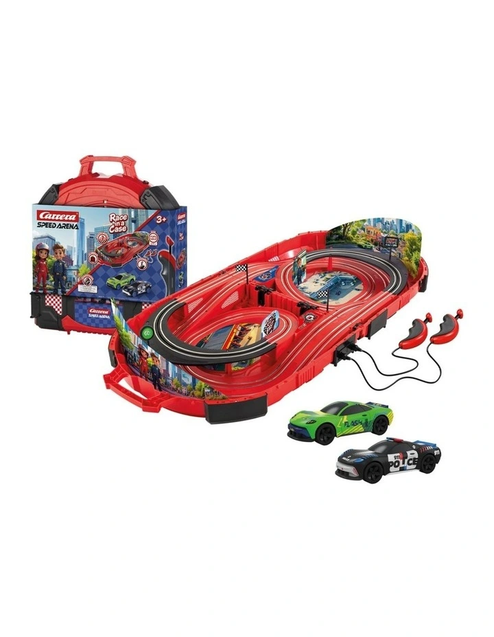 Carrera Police Chase Carry Case Slot Car Race Track Set Kids 3 Years Plus image 1