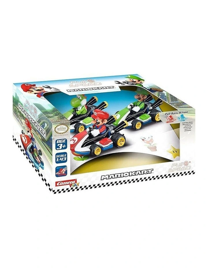 Carrera Mario Kart Triple Pack Mario Luigi & Yoshi Cars 1:43 Scale 3y  image 1