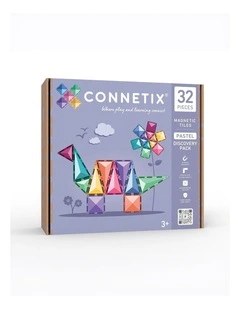 CONNETIX Magnetic Tiles Pastel Discovery Pack, 32 Pieces