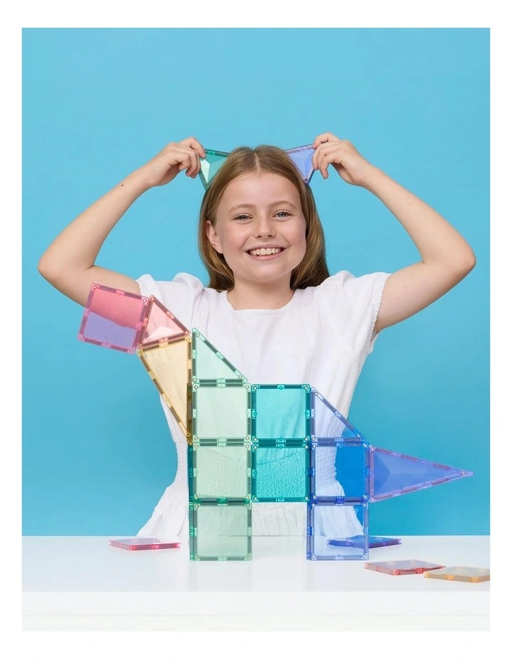 CONNETIX Magnetic Tiles Pastel Starter Pack, 56 Pieces image 2