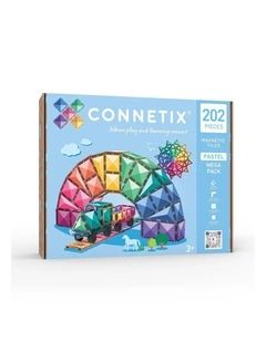 CONNETIX Magnetic Tiles Pastel Mega Pack, 202 Pieces