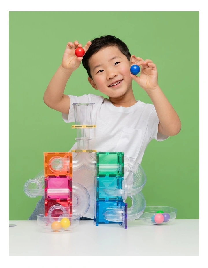 CONNETIX Magnetic Tiles Ball Run Bright Pack, 114 Pieces image 2