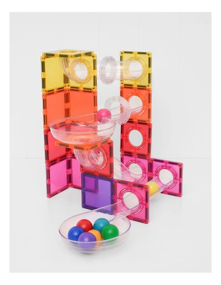 CONNETIX Magnetic Tiles Ball Run Bright Pack, 114 Pieces image 3