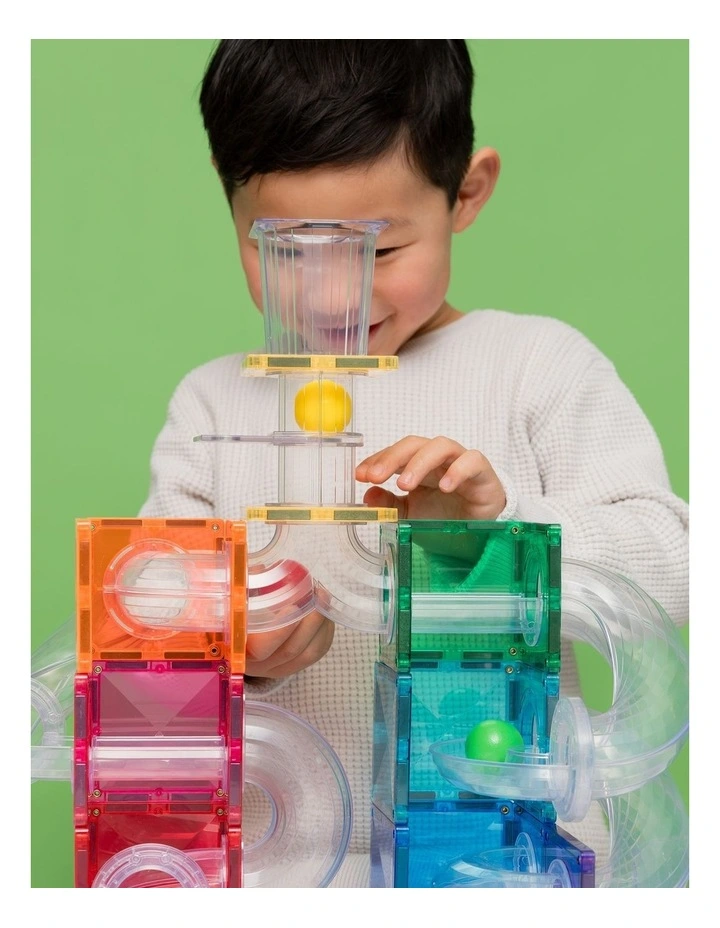 CONNETIX Magnetic Tiles Ball Run Bright Pack, 114 Pieces image 4