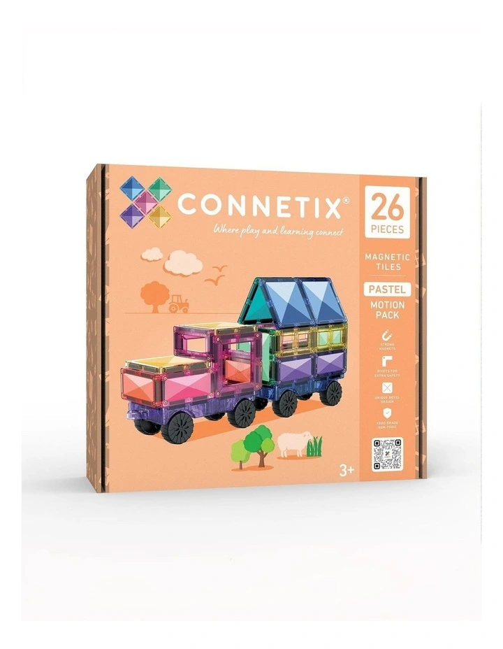 CONNETIX Magnetic Tiles Pastel Motion Pack, 26 Pieces image 1
