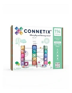 CONNETIX Magnetic Tiles Ball Run Pastel Pack, 114 Pieces