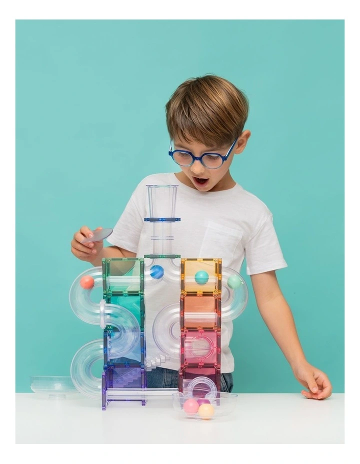 CONNETIX Magnetic Tiles Ball Run Pastel Pack, 114 Pieces image 2