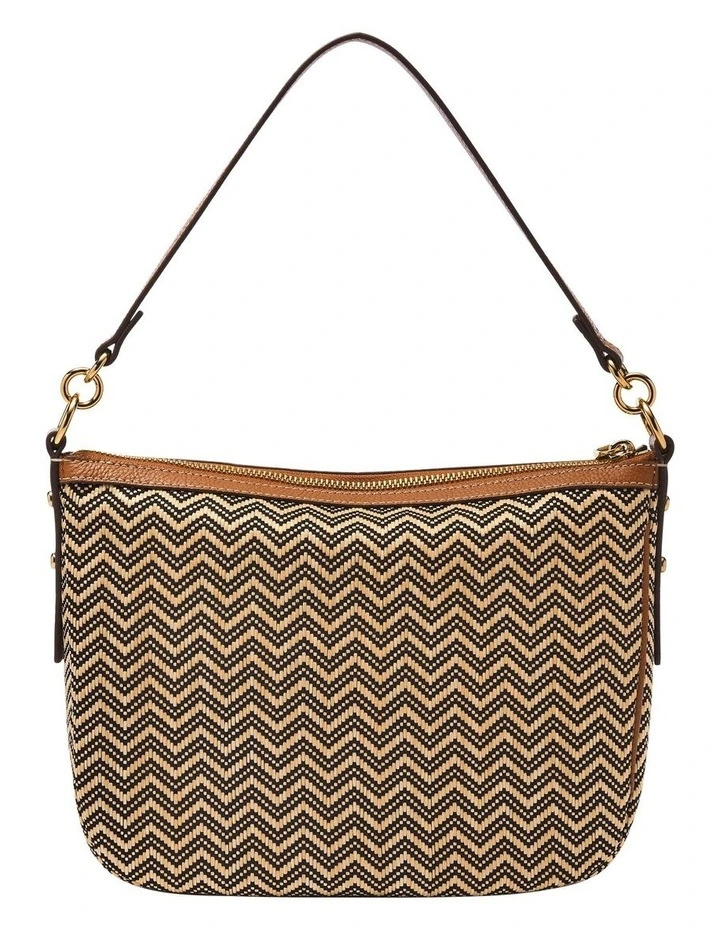 Jolie Crossbody Bag in Chevron Straw Dark image 3