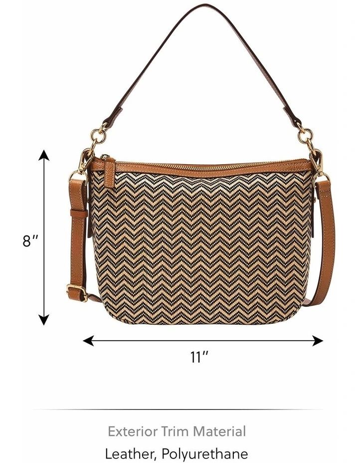 Jolie Crossbody Bag in Chevron Straw Dark image 4