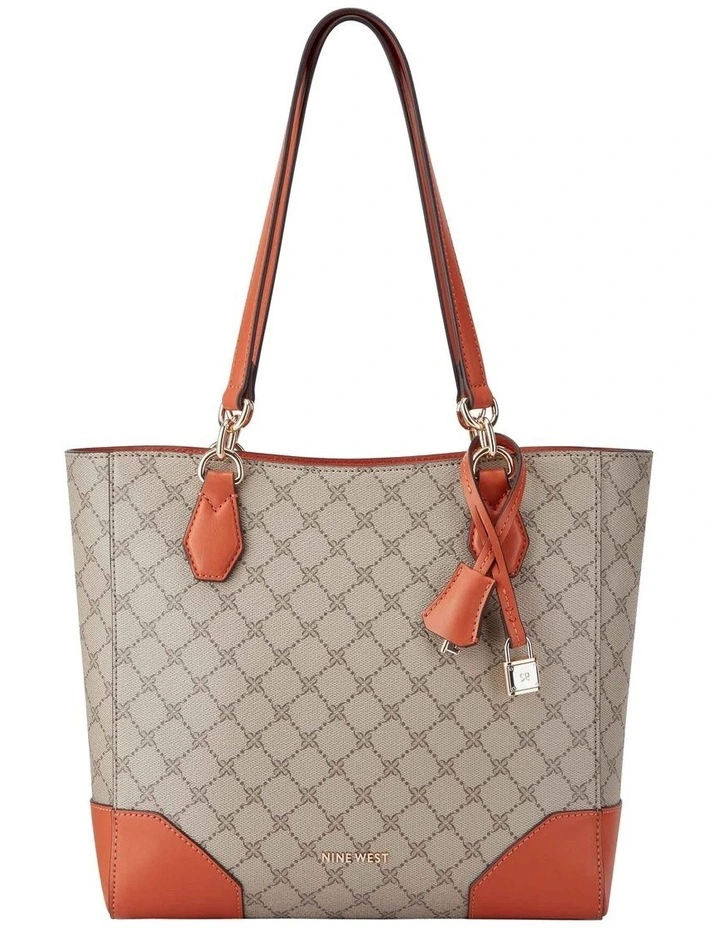Nine West Women's Brooklyn Carryall Satchel - Triple Compartment Tote With Mixed Materials