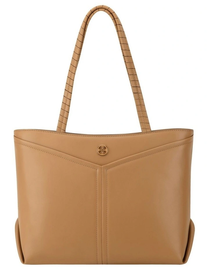 Erina 3 Compartment Tote Bag in Dark Camel image 1